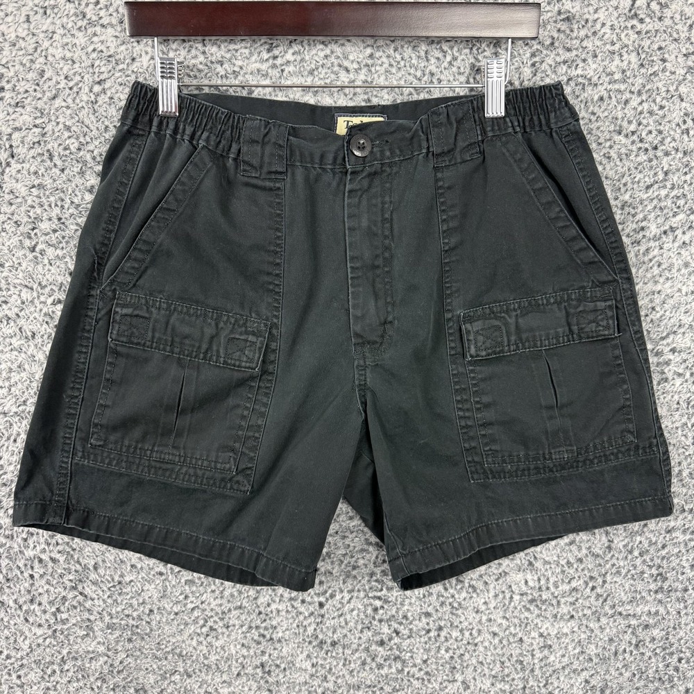 Vintage Talos Shorts Mens 34 Black Cargo Elastic Waist Outdoor Hiking Trail Camp